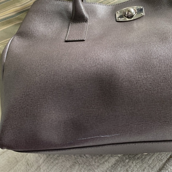 Furla Grey Leather Shoulder Bag with Turnlock - Picture 13 of 15